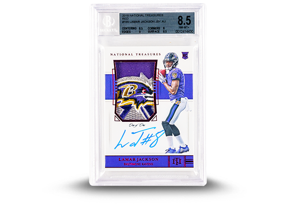 ’18 Panini National Treasures Lamar Jackson Rookie Card