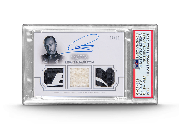 ’20 Topps Lewis Hamilton Signed Triple Patch Card