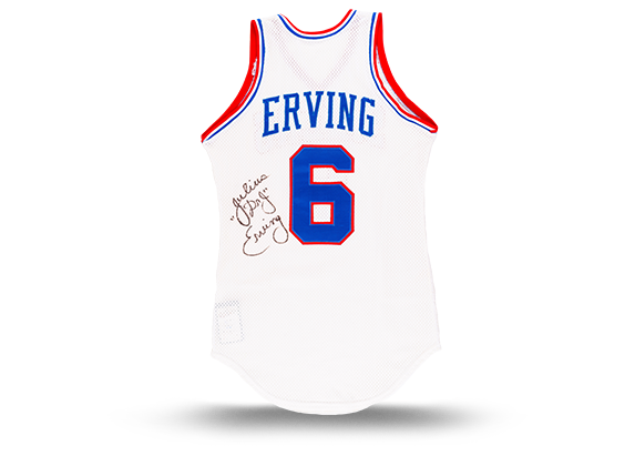 ’85 Julius “Dr. J” Erving Game-Worn Jersey (Signed)