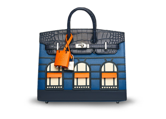 Hermes 20cm Sellier Faubourg Birkin (Blue)