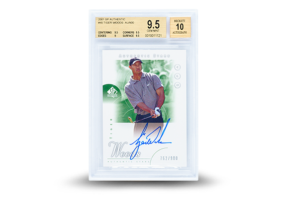 ’01 SP Authentic Tiger Woods Autographed Rookie Card